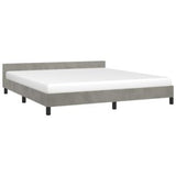 Bed Frame with Headboard Light Gray 76"x79.9" King Velvet