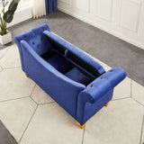 Living Room Sofa Velvet U Shape Backrest with Storage and Storage Space