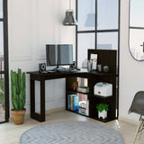 Computer Desk Mohave, Five Open Shelves, Black Wengue Finish