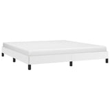 Bed Frame White 76"x79.9" King Faux Leather