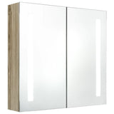 LED Bathroom Mirror Cabinet Oak 24.4"x5.5"x23.6"